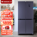 上菱417升十字对开门冰箱 变频节能 一级能效 风冷无霜 离子净味养鲜  大容量四开门家用电冰箱 BQE417PWL（星墨青）