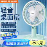 海纳斯（HANASS）电风扇/台扇/立式小风宝风扇  直流定频 迷你便携学生风扇 大风力办公室桌面伴侣创意电台扇M2-151