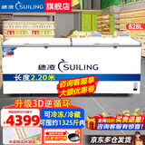 穗凌（SUILING）冰柜商用大容量卧式单温冷冻柜海鲜肉类速冻柜节能顶开门冷柜家用小型冷藏柜 828升2.2米长约冻1325斤五面制冷