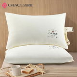 洁丽雅（Grace） 枕头枕芯纯棉一对新疆棉A类全棉纤维枕双人高弹舒适颈椎软枕 A类纯棉朴染 【中枕 一对装】