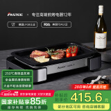 法诗缇（Fastee）烤肉锅电烤盘 家用无烟电烧烤炉烤肉盘 煎牛排专用锅不粘户外烤鱼盘【国家补贴】 FST-53A 极光银-单盘 1层 电烤盘