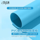早行客 磨砂PVC摄影背景板 蓝色100*200cm 拍照背景布背景纸抠图像反光板防水抗皱影楼拍摄道具