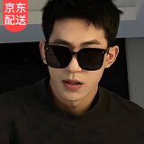 鹿珊伍墨镜男款高级感痞帅2025新款潮复古大脸开车海边沙滩旅游太阳眼镜 墨镜米钉F款【黑色】