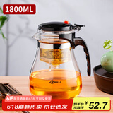 天喜（TIANXI）玻璃茶壶耐热茶具套装飘逸杯泡茶杯泡茶器泡茶壶茶水分离杯1800ml