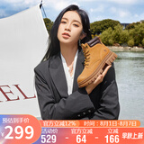 骆驼（CAMEL）大黄靴女都市户外四季可穿系带工装靴马丁靴 L23W307016 黄棕 40