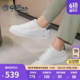 金利来（goldlion）男鞋时尚个性耐磨板鞋舒适系带休闲鞋55323073920A-白色-44码