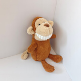 IGNATIUS微笑大牙丑萌公仔呲牙猪布娃娃可爱超萌女孩恐龙毛绒玩具生日礼物 棕猴 小号（全长约28cm）