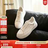 NINE WEST/玖熙厚底小白鞋女2025新款增高女士板鞋百搭低帮运动休闲鞋 白色 36