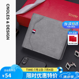 蔻一（Cnoles）钱包男士短款多功能皮钱夹卡包多卡位百搭零钱包礼盒装 生日实用礼物送男友老公 梦幻灰