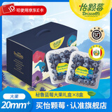 怡颗莓【新鲜优选】进口秘鲁蓝莓 新鲜蓝莓 生鲜水果 【礼盒】超大果125g*8盒 20mm+