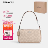 蔻驰（COACH）【品牌直供】女士小号手提手拿包腋下包麻将包CY236SVXCU拿铁色