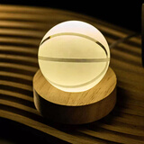 赟娅发光内雕3D羽毛球水晶球摆件周边创意小夜灯男生生日礼物纪念礼品 6CM篮球 【礼盒装】