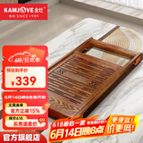 金灶（KAMJOVE）全自动上水功夫茶具套装 茶道泡茶壶 鸡翅木茶盘套装茶台R-350A 单木雕茶盘框架