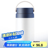 乐扣乐扣（LOCK&LOCK）304不锈钢便携式手提保温饭盒上班族学生保温桶配餐具1L海军蓝