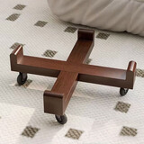 爱必居实木凳子家用椅子可叠放餐椅圆板凳可移动底托胡桃色