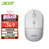 宏碁（acer）无线蓝牙鼠标  type-c充电 适用苹果Mac华为Matebook荣耀笔记本电脑iPad平板手机 台式机鼠标 灰色