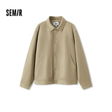 森马（Semir）外套男装纯色针织夹克秋季上班通勤工装上衣棉质弹力101524108101