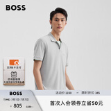 BOSS【100%棉 珠地布】男士夏高尔夫运动短袖Polo衫 052-灰色 M