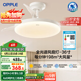 欧普（OPPLE）全光谱36寸风扇灯遥控一体LEDRa98餐厅卧室吊灯冰风白1级能效
