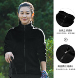 郝麦抓绒衣男女秋冬加绒加厚保暖防风冲锋衣内胆摇粒绒夹克外套男女 黑色-女 M