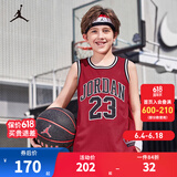 NIKE JORDAN 耐克AJ童装男童23号篮球服背心2025夏季网眼透气儿童衣服 杰斯特红 150 /72 【建议身高140-152cm】
