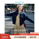 茵曼（INMAN）章若楠同款复古休闲女装短款牛仔外套2025年春季新款长袖上衣 深牛仔蓝-18518171 S
