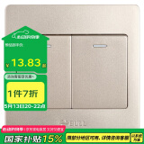 公牛（BULL）墙壁开关 G07系列 二开单控开关 86型面板G07K211C(U6) 香槟金