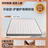 赏岭椰棕床垫硬棕垫1.8*2米宿舍护脊棕榈床垫家用榻榻米天然乳胶床垫 10CM厚(防螨混纺面料+7CM椰棕) 1800mm*2000mm