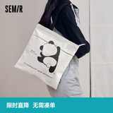 森马（Semir）帆布袋熊猫系列男单肩手提包大容量托特包105324153217