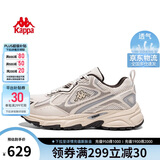 卡帕（Kappa）官方羽翼背靠背老爹鞋男春季厚底增高休闲运动鞋子男 月灰银 43