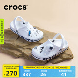 crocs卡骆驰洞洞鞋贝雅卡骆班轻便耐磨一脚蹬休闲鞋|205089 白/深蓝-126 36 /37(220mm)