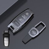猛速适用奥迪钥匙套2024款A6L Q5L A4L A7L A3 Q7L A3 A8A5车保护壳扣 D款智能-ND皮扣【亮黑色】