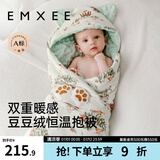 嫚熙（EMXEE）婴儿包被新生儿豆豆绒抱被宝宝秋冬季通用包单防惊跳 圣诞派对（内芯可拆 10-28℃） 90*90cm