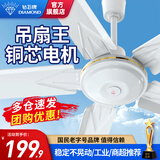 钻石牌（DIAMOND）吊扇电风扇家用客厅48/56寸轻音大风力铁叶商用教学楼顶扇工业工厂吊式风扇ZM 56寸白五叶100W吊王【铜芯电机-5档】