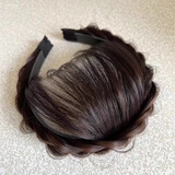 格蒙遮白发的发箍鱼骨辫假发刘海一体增高颅顶有鬓角麻花辫子外出头饰