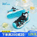 361°儿童凉鞋2025夏季男女童3-12岁透气防撞包头沙滩凉鞋 黑 38