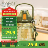 希乐（cille）大容量水杯 Tritan吸管杯成人运动水壶刻度杯子 塑料大肚杯1.1L