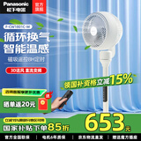 松下（Panasonic）空气循环扇电风扇落地扇 直流变频家用磁吸遥控电扇 柔风定时节能静音风扇 智能【温度感应】F-CW1801C