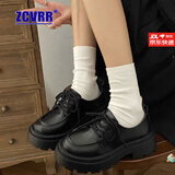ZCVRR粗跟小皮鞋女2025年春夏季新款单鞋日系jk制服配裙子厚底乐福鞋 哑光黑 37 (235mm)