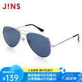 JINS睛姿太阳眼镜金属轻盈镜框墨镜飞行框蛤蟆镜防晒镜MMF15S858 92 银色