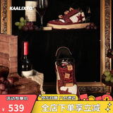 Kaalixto新款板鞋国潮设计舒适百搭星星鞋男女同款潮流情侣鞋酒红色37