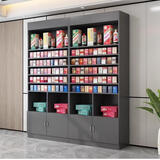 杜欢骏烟柜展示柜超市烟酒专卖柜商店货架子展示架便利店商品陈列柜货柜 A款烟灰色120*30*220cm