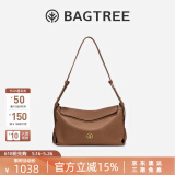 BAGTREE【明星同款】包包树奶盒包新款轻奢单肩斜挎枕头hobo包520礼物 中号-烤棕色 520生日礼物送女朋友送老婆