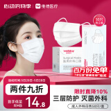 维德（WELLDAY）一次性成人医用外科口罩50只/盒独立装防过敏透气灭菌级