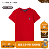 Teenie Weenie Kids小熊童装24春夏款男女童纯棉基础款圆领T恤 红色 140cm