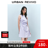 UR2025春季新款女摩登气质褶皱收腰显瘦无袖连衣裙UYY750030 淡紫 XL