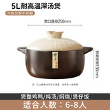 砂锅陶瓷煲耐高温干烧家用燃气灶炖锅煲仔饭炖汤炖肉专用汤煲汤锅 【升级加厚】6-8人用 5L