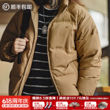 马登工装 美式休闲白鸭绒羽绒服户外防风面包服保暖外套男冬新年战袍 卡其色 L