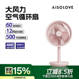 SOLOVE素乐F5桌面小风扇空气循环扇usb充电小型迷你便携宿舍办公室户外露营台式摇头空调伴侣大风力 粉
