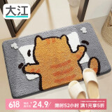 大江地垫浴室脚垫 卫生间吸水地垫卫浴厕所防滑45x65cm